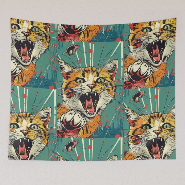 Item preview, Pop Art Illustration of Cat Ready to Attack Mouse designed and sold by Piotrek0001.