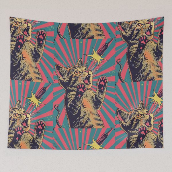 Item preview, Pop Art Illustration of Cat Ready to Attack Mouse designed and sold by Piotrek0001.