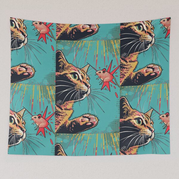 Item preview, Pop Art Illustration of Cat Ready to Attack Mouse designed and sold by Piotrek0001.