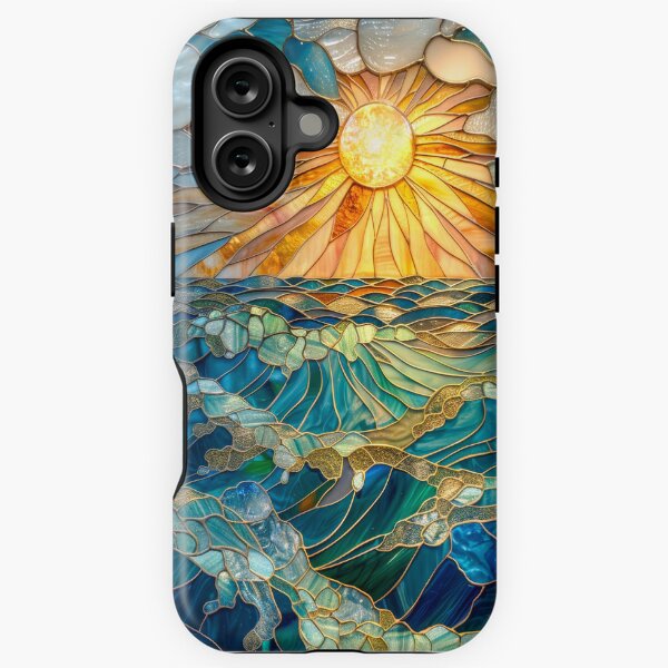 Vista previa del artículo con la obra «Caprichoso atardecer en el océano: mosaico de vidrieras», diseñado y vendido por MargaretWiktor.