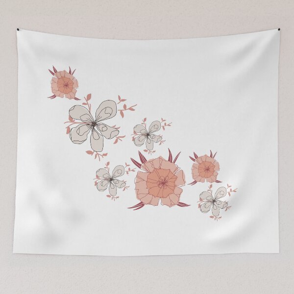 Item preview, Sand color floral art work designed and sold by Kinkalow.