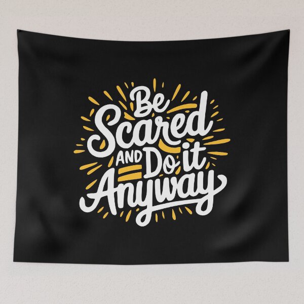 Item preview, Be Scared And Do It Anyway! Inspiring White And Gold designed and sold by PMCreative.