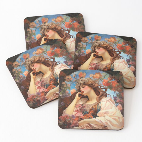 Item preview, Flower girl in maiden outfit portrait art designed and sold by TheArtistOf2022.