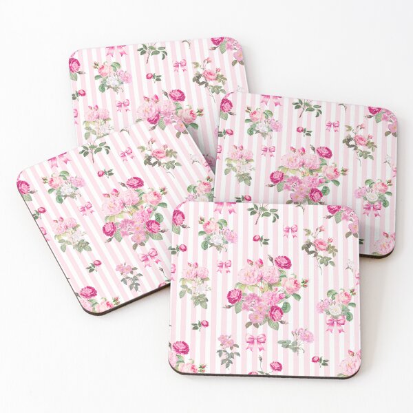 Item preview, Pink Coquette Bow  Vintage Roses Stripes designed and sold by InovArtS.