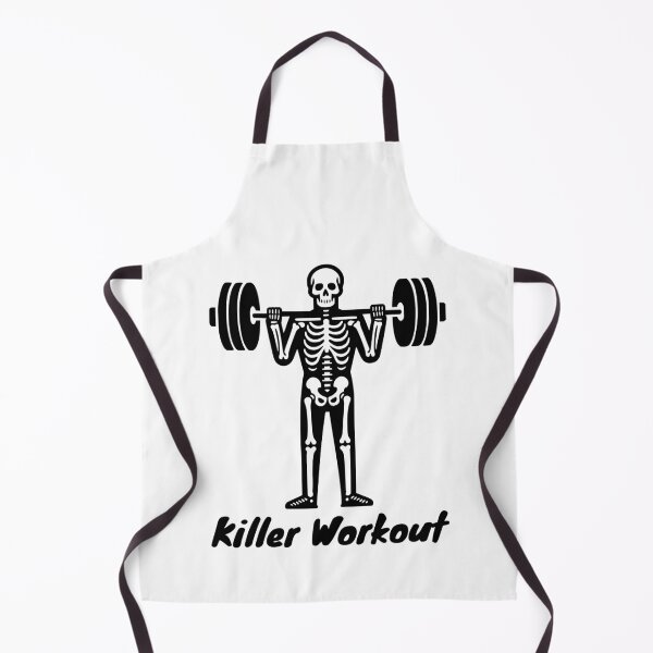 Item preview, Killer Workout! Black And White Skeleton Gym Pun designed and sold by PMCreative.