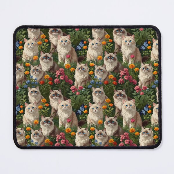Item preview, Beautiful Ragdoll Cats Sitting In a Garden Surrounded By Flowers designed and sold by Just-Cats.