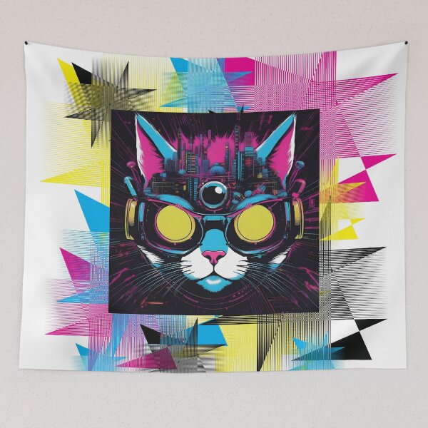 Item preview, Cyberpunk Cat designed and sold by yellowmadcat.