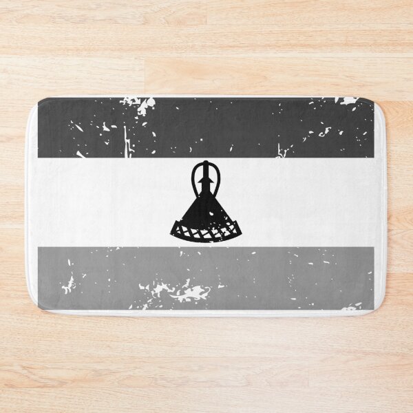Item preview, Lesotho black and white flag, vintage design designed and sold by Starstacks.