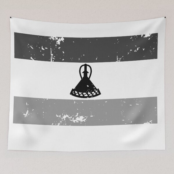 Item preview, Lesotho black and white flag, vintage design designed and sold by Starstacks.