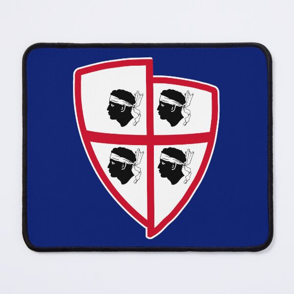 Item preview, Sardegna - Sardinia flag - Bandiera 4 mori retro style shield designed and sold by miskaralise.