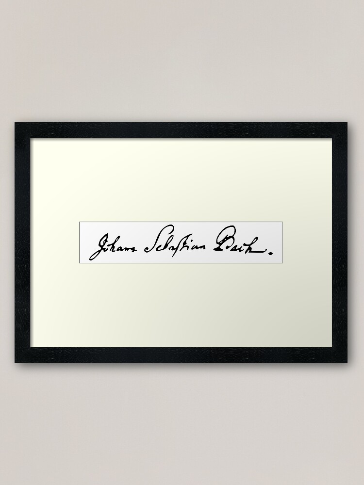 Johann Sebastian Bach signature | Framed Art Print
