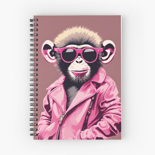 Item preview, Cool Vibes: Sunglass-Wearing Monkey in a Pink Jacket designed and sold by Emilyprintart.