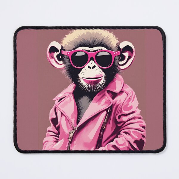 Item preview, Cool Vibes: Sunglass-Wearing Monkey in a Pink Jacket designed and sold by Emilyprintart.