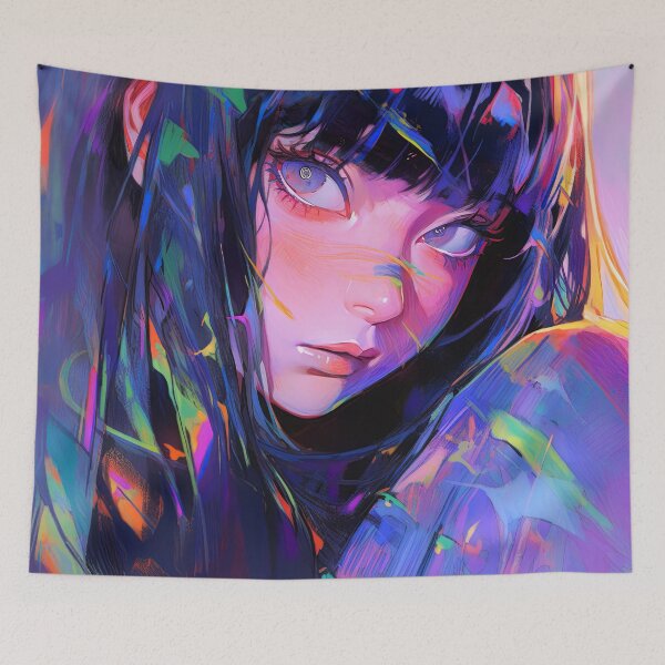 Item preview, Vibrant Colorful Fantasy Anime Girl designed and sold by bubblegoth.