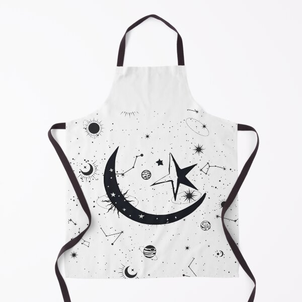 Item preview, Black and White Night: Moon and Stars | witchy |starry night designed and sold by FitEnvy.
