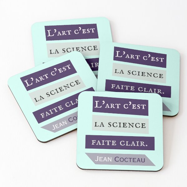 Item preview, Jean Cocteau quote: L'art c'est la science faite clair. designed and sold by artbleed.