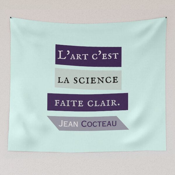 Item preview, Jean Cocteau quote: L'art c'est la science faite clair. designed and sold by artbleed.