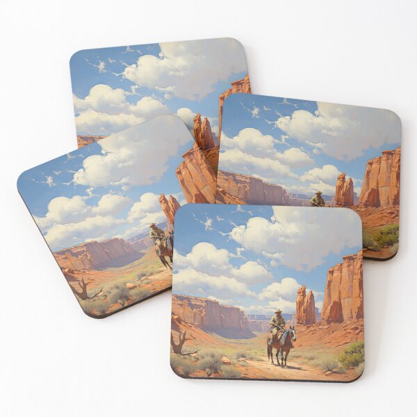 Item preview, Cowboy on horse in Grand Canyon - Landscape painting designed and sold by TheArtistOf2022.