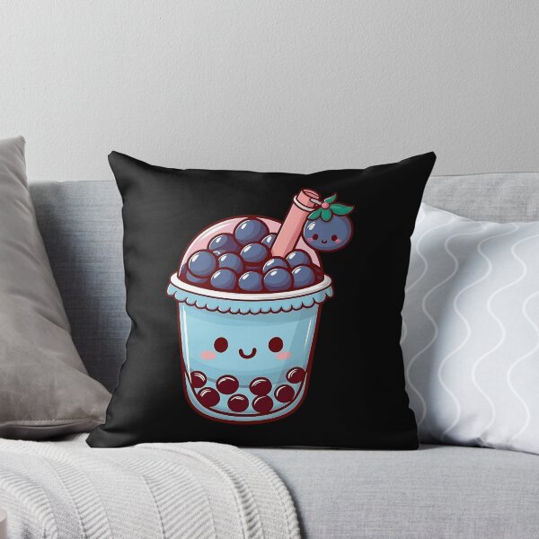 Aperçu de l'œuvre Mignon Bubble Tea Aux Myrtilles Kawaii créée et vendue par canvadreamer444.