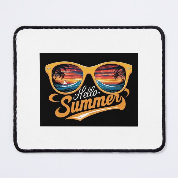 Item preview, Retro Summer Vibes: Sunglasses Reflecting Beach Scene with Hello Summer Typography designed and sold by Colorful-Garden.