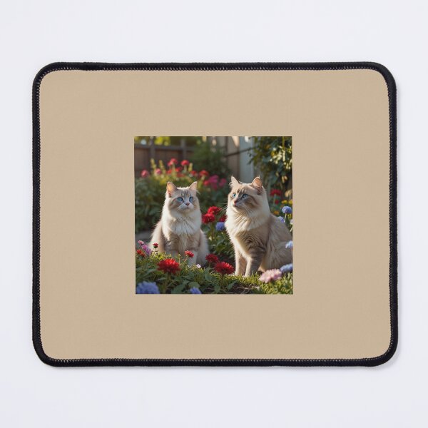 Item preview, Two Beautiful Ragdoll Cats With Stunning Blue Eyes Sitting Amongst Flowers designed and sold by Just-Cats.