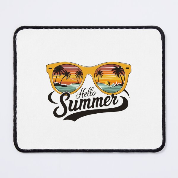 Item preview, Retro Summer Vibes: Sunglasses Reflecting Beach Scene with Hello Summer Typography designed and sold by Colorful-Garden.