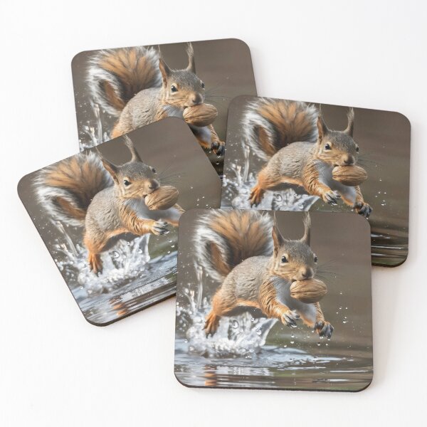 Item preview, Squirrel running for nuts. designed and sold by MyHappyArtShop.