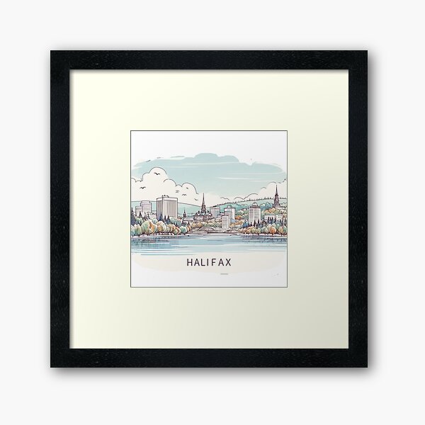 Item preview, Illustration minimaliste à l’aquarelle d’Halifax,  designed and sold by PaintMeWorld.
