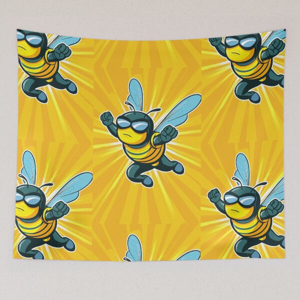 Item preview, Anthropomorphic Superhero Bee in Vibrant Colors designed and sold by Piotrek0001.