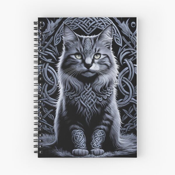 Aperçu de l'œuvre Chat Celtique Enchanté Félin Majestueux Knotwork Kitty créée et vendue par BreakerPascal.
