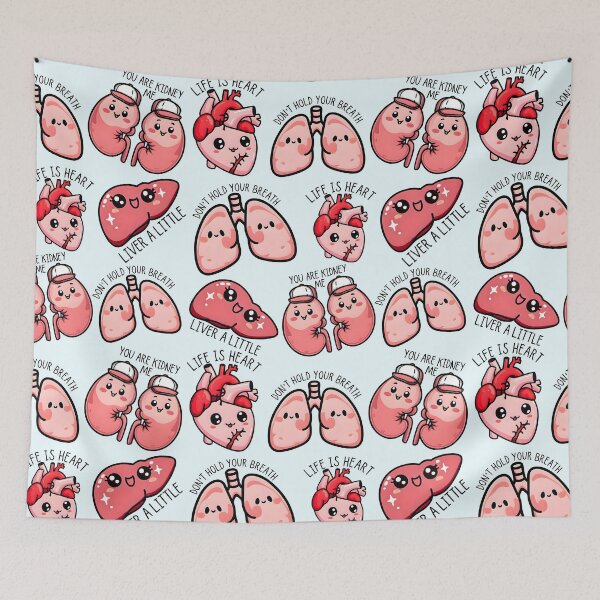 Item preview, Funny Kawaii Organs Sticker Pack snd pattern - Cute Medical doctor and nursing puns designed and sold by Unitepeople.