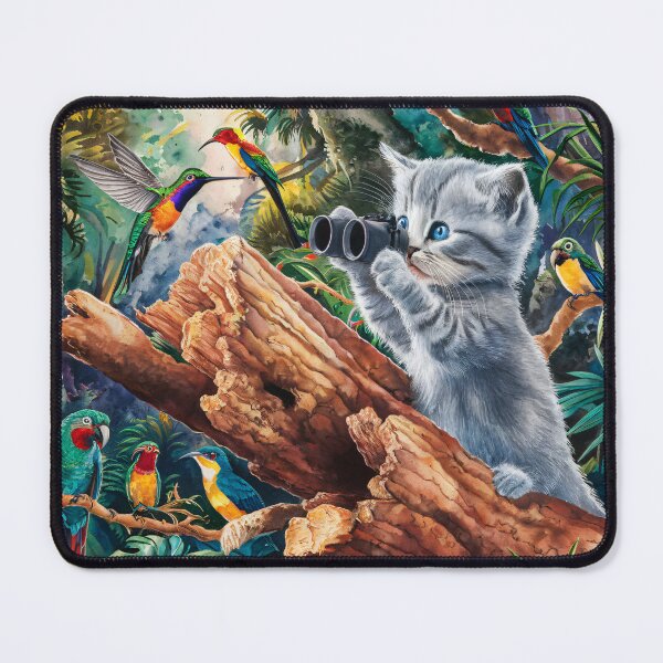 Item preview, A Cute Gray Kitten Birdwatching designed and sold by pixelplaza.