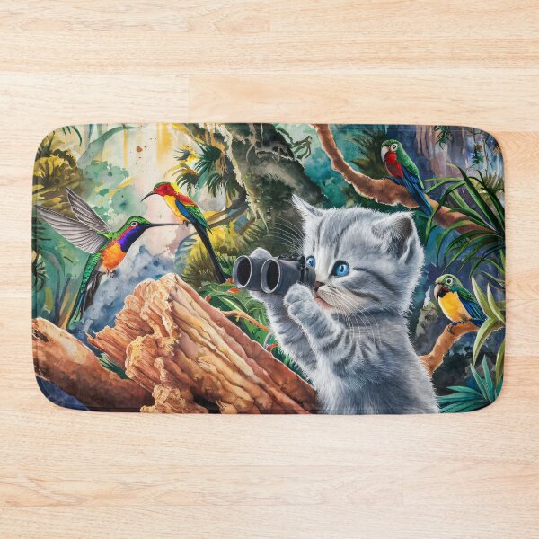 Item preview, A Cute Gray Kitten Birdwatching designed and sold by pixelplaza.