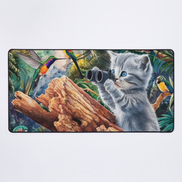 Item preview, A Cute Gray Kitten Birdwatching designed and sold by pixelplaza.