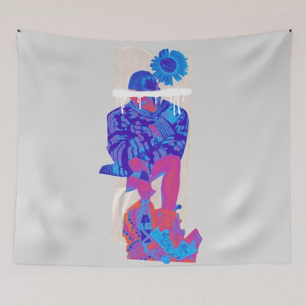 Item preview, Blurry Ft. Flowers Ft. Neon. Pink and Blue designed and sold by MonsoonartsbyM.