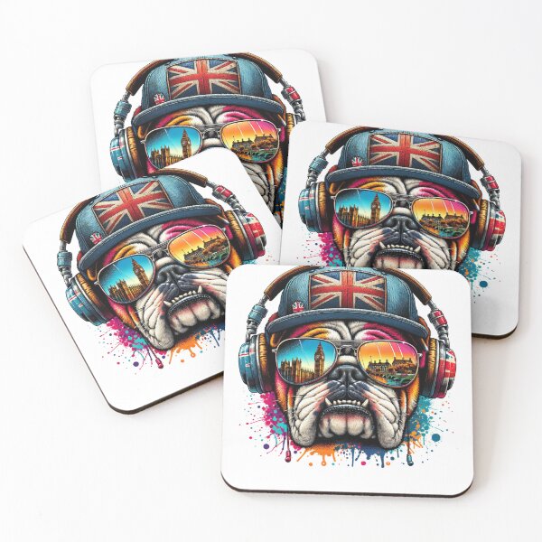 Artikelvorschau, Niedliche bunte englische britische Bulldogge Pop Art entworfen und verkauft von MERCH HQ.