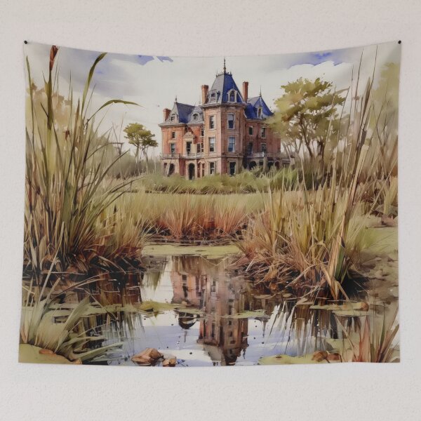 Item preview, Watercolor Marshland House Painting designed and sold by Bunmigraphics .