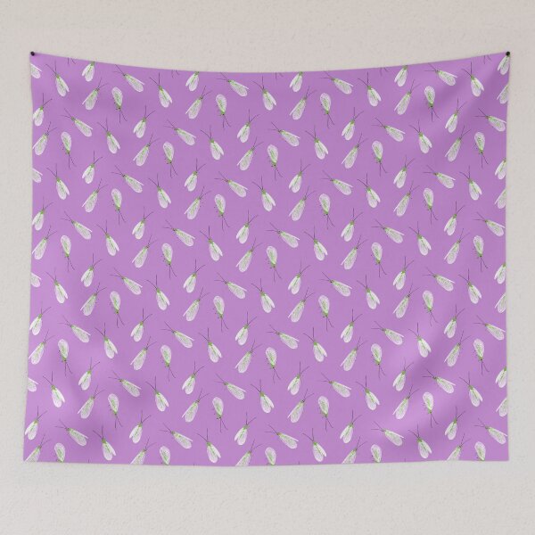 Item preview, Green Lacewings Lilac Background designed and sold by Ornaglyphology.