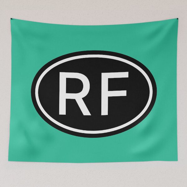 Item preview, RF Initials Monogram Oval White Letters designed and sold by Jeallan Designs.