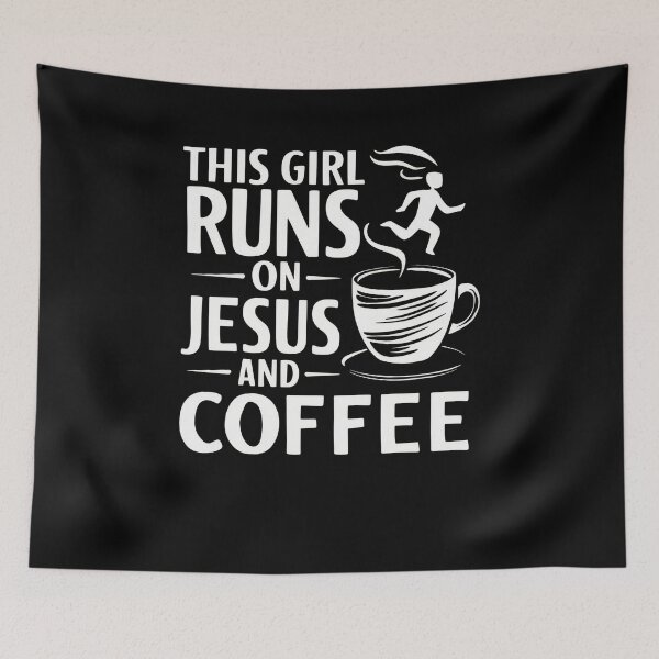 Item preview, This Girl Runs On Jesus And Coffee designed and sold by InsanseCreation.
