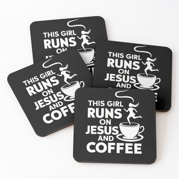 Item preview, This Girl Runs On Jesus And Coffee designed and sold by InsanseCreation.