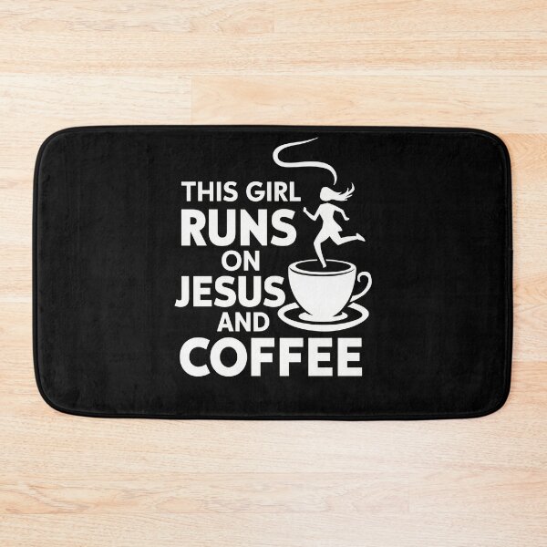 Item preview, This Girl Runs On Jesus And Coffee designed and sold by InsanseCreation.