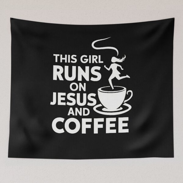 Item preview, This Girl Runs On Jesus And Coffee designed and sold by InsanseCreation.