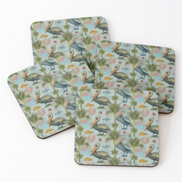Item preview, Summer Pelican Pattern | Vibrant Seasonal Art Prints designed and sold by FitEnvy.