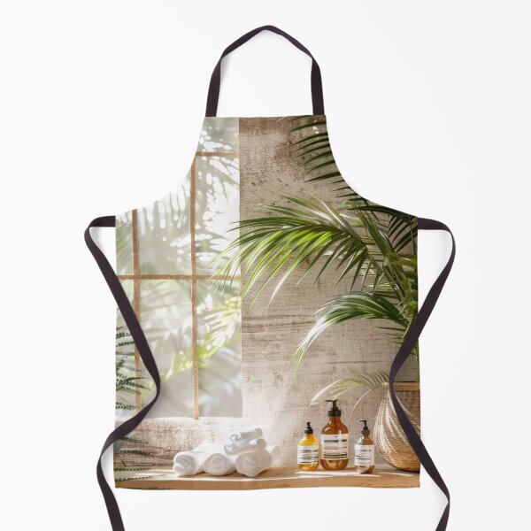 Item preview, Wooden Table With Bottles of Lotion and Potted Plant designed and sold by frequent-art.