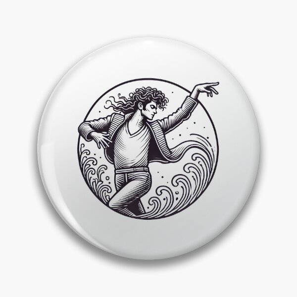 Item preview, Dancer Surrounded by Waves - Line Art - Pop Music designed and sold by Fenay Designs.