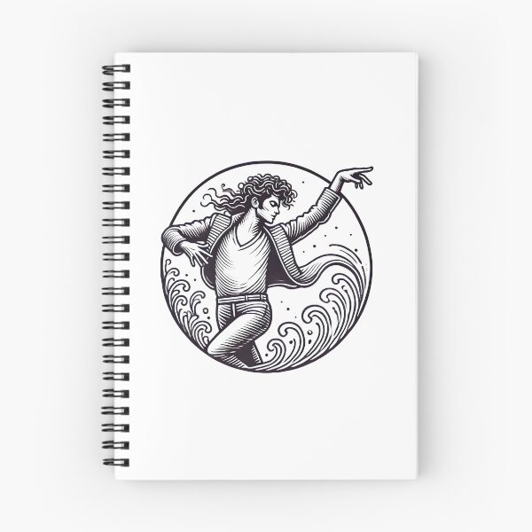 Item preview, Dancer Surrounded by Waves - Line Art - Pop Music designed and sold by Fenay Designs.