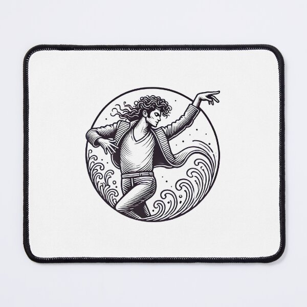Item preview, Dancer Surrounded by Waves - Line Art - Pop Music designed and sold by Fenay Designs.