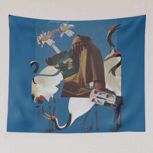 Item preview, Flowers and Cranes and Manhood Together designed and sold by MonsoonartsbyM.