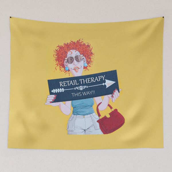 Item preview, Funny Retail Therapy Shopping Poster  designed and sold by KALEIDOSCOPE UK.